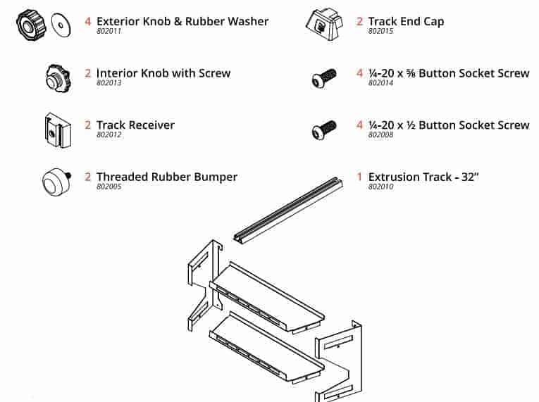 approach shelf parts list